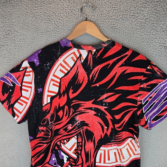 Strivers Row Mens Graphic Wolf Tee Shirts Sz M Crew Neck Short Sleeve Colorful - Picture 9 of 11
